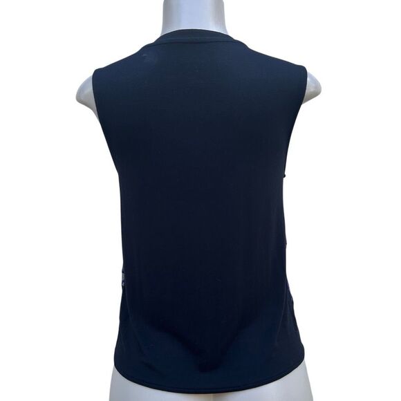 NWOT A New Day Blouse Small Black Sheer Embroidered Floral Sleeveless Lined - Picture 6 of 12